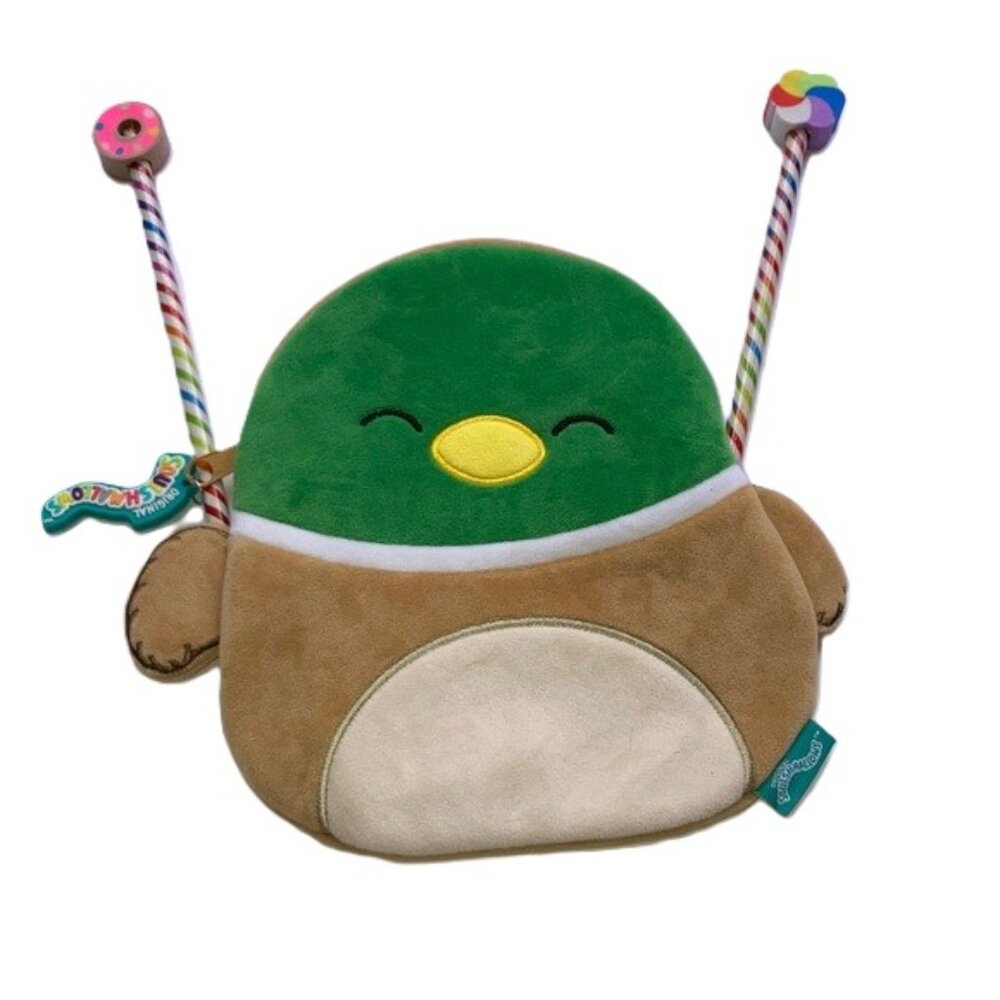 SQUISHMALLOW Avery the Mallard Duck Back to School Zip Pouch & Pencils 9 x 8 in